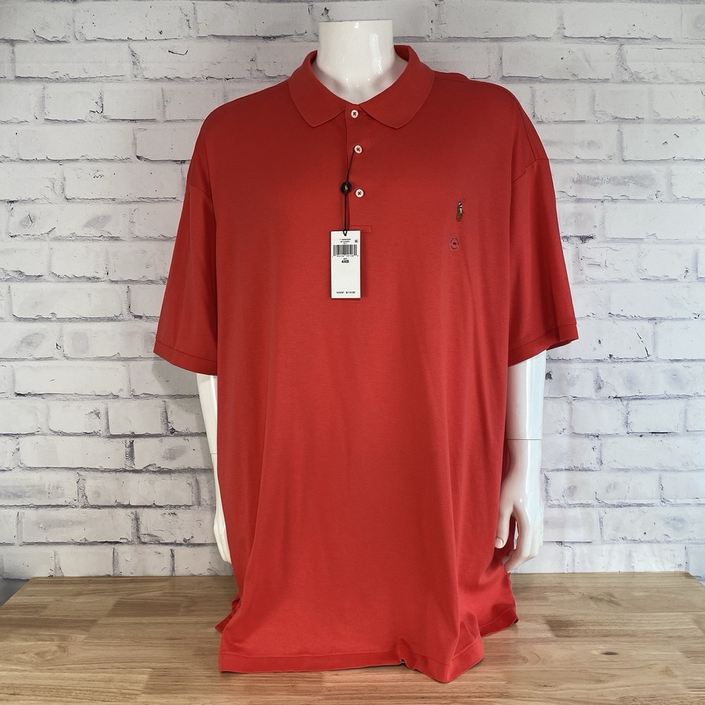 Ralph Lauren Polo Shirt Men's 4XLT Tall Polo Short Sleeve‎ Coral Pony Prep NWT